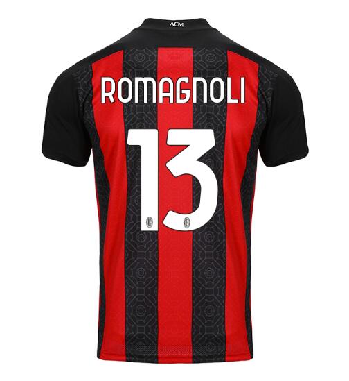 AC Milan Home Kit Soccer Jersey ROMAGNOLI #13 2020/21